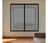 Fly Screens Windows 130 x 85 cm Selfadhesive Tape Window Fly Net Custom Size for Windows Doors and Patio Screens, Black