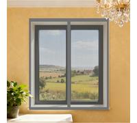 Fly Screens Windows 150 x 90 cm with Selfadhesive Mosquito Net for Window Fine Mesh Design Prevents Tiny Insects from Entering for Windows Doors and Patio Screens, Grey