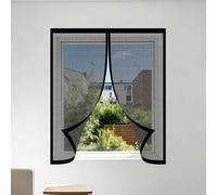 Fly Screens Windows 160 x 165 cm with Selfadhesive Mosquito Net Window Easy Installation for Home, Office, Bedroom, Living Room Kitchen, Black