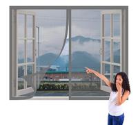 Fly Screens Windows 180 x 120 cm Prevents Insects Flies Mosquitoes from Entering The Room Bug Net for Windows Easy Install for Home, Office, Bedroom, Living Room Kitchen, Grey