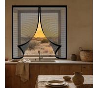 Fly Screens Windows 50 x 60 cm Keep Fly Mosquito Out Selfadhesive Insect Mesh Curtain Excellent Ventilation While Blocking Bugs for Windows Doors and Patio Screens, Black