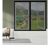Fly Screens Windows 60 x 110 cm Selfadhesive Tape Fly Screen for Window Fine Mesh Design Prevents Tiny Insects from Entering for Windows Doors and Patio Screens, Black