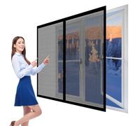 Fly Screens Windows 60 x 110 cm with Selfadhesive Fly Screen for Windows Easy Installation for Living Room Bedroom Offfice, Black