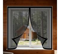 Fly Screens Windows 70 x 130 cm with Selfadhesive Window Screen Mesh for Bug Easy Install for Windows Doors and Patio Screens, Black
