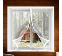 Fly Screens Windows 70 x 130 cm with Selfadhesive Window Screen Mesh for Bug Easy Install for Windows Doors and Patio Screens, White