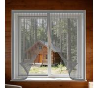 Fly Screens Windows 70 x 130 cm with Selfadhesive Window Screen Mesh for Bug Easy Install for Windows Doors and Patio Screens, Grey
