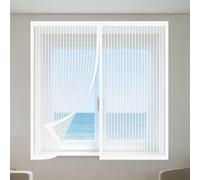 Fly Screens Windows 75 x 115 cm with Selfadhesive Window Nets to Keep Bugs Out with Installation Accessories for Living Room Bedroom Offfice, White