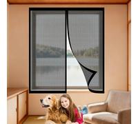 Fly Screens Windows 75 x 60 cm Selfadhesive Tape Window Netting for Insects Fine Mesh Design Prevents Tiny Insects from Entering for Living Room Bedroom Offfice, Black