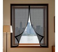 Fly Screens Windows 90 x 70 cm Selfadhesive Tape Mosquito Net Window Excellent Ventilation While Blocking Bugs for Home, Office, Bedroom, Living Room Kitchen, Black