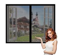 Fly Screens Windows 90 x 70 cm Selfadhesive Tape Window Netting for Insects with Installation Accessories for Living Room Bedroom Offfice, Black