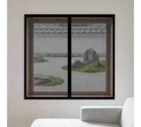 Fly Screens Windows 90 x 70 cm with Selfadhesive Fly Bug Bee Protection Screen Easy Installation for Windows Doors and Patio Screens, Black