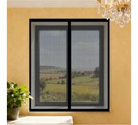 Fly Screens Windows 90 x 70 cm with Selfadhesive Mosquito Net for Window Fine Mesh Design Prevents Tiny Insects from Entering for Windows Doors and Patio Screens, Black