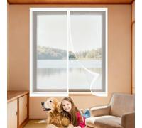 Fly Screens Windows 95 x 70 cm Selfadhesive Tape Window Netting for Insects Fine Mesh Design Prevents Tiny Insects from Entering for Living Room Bedroom Offfice, White