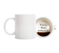 FLY SPRAY Funny Ceramic Coffee Mug YOU'VE BEEN POISONED Tea Cup Novelty Creativity Coffee Mugs Unique Joke Great Gag Gift Idea For Men Women - 12 OZ Drink Cups White
