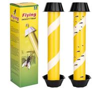 Fly Stick Sticky Flies Traps for Indoors Outdoor,2 Pack Hanging Fly Trap Flies Catcher, Gnat, Mosquito Flying Insect Catchers for Inside,Sticky Flying Stickers for Indoor Glow in The Dark (Black)