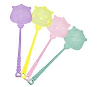 Fly Swatter Manual - Fly Swat Racket,Manual Flyswatters, 4pce Colorful Fly Swatter, Long Handle Fly Swatter for Garden, Home, Workplace