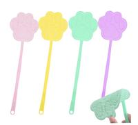 Fly Swatter, Plastic Flyswatters Multi-Pack, Long Hand Flyswatters, Outdoor Fly Swatter for Home, Long Handle Bug for Indoor and Outdoor, 4 pcs Bear Paw, Swatters, For Indoors