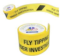 FLY TIPPING UNDER INVESTIGATION cordon tape - recyclable, non-adhesive plastic marking tape to highlight illegal dumping and environmental crime scenes (75mm x 20M)