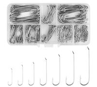 Fly Tying Hooks Assortment Kit,420pcs Fly Fishing Hooks High Carbon Steel Long Shank Barbed Streamer Hook for Dry Wet Flies Nymphs Shrimp Pupa Larva Streamers Caddis Jigs Saltwater Freshwater
