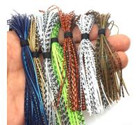 Fly Tying Lure Material Made from Rubber Wire Strands Supporting Bearded Hook Integration Jig Head Wrapping and Spinner Skirt Fabrication