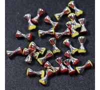Fly Tying Materials, Dumbbell Shape, Realistic Eyes, Plastic Material, Multi color, 10pcs (S Yellow)