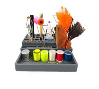 Fly Tying Organizer - Desk Storage Box, Portable Thread and Hook Container with Compartments | Fishing Tackle Box for Fishing Jigs, Hooks, Flies, Workshop Supplies and Accessories
