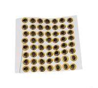 Fly Tying Stickers 10mm Realistic Fish Eye Decals(Gold 10mm)