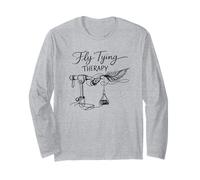 Fly Tying Therapy Bench Trout Streamer Hackle Hook Fishing Long Sleeve T-Shirt