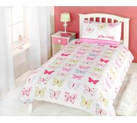 Fly Up High Butterfly Duvet Cover Set and Pillowcase Set Rapport Home White Double