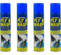 Fly & Wasp Repellent Spray, Powerful, Fast-Acting, Long-Lasting, Easy-to-Use, Protective Barrier, Quick Coverage, Multi-Surface, Ideal for Homeowners, DIY Users, Gardeners, 300ml (Pack of 4)