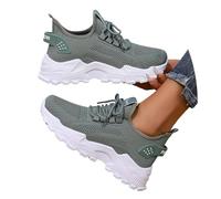 Fly Weave Women's Sneakers with Soft Round Toe and Breathable Mesh Upper for All-Day Comfort n63 Green