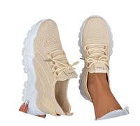 Fly Weave Women's Sneakers with Soft Round Toe and Breathable Mesh Upper for All-Day Comfort n63 Khaki