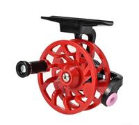 Fly Wheel Compatible with For Trout Pike Ice Fishing Reels, Includes Guide Ring and Unloading Adjustment Mechanism, Made from Engineering Plastic (red)