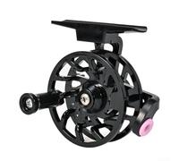 Fly Wheel Compatible with For Trout Pike Ice Fishing Reels, Includes Guide Ring and Unloading Adjustment Mechanism, Made from Engineering Plastic (black)