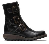 Fly Womens Black SCOP110 Chelsea Leather Ankle Zip Biker Boots
