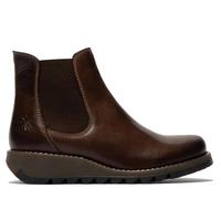 Fly Womens SALV Chelsea Leather Ankle Casual Wedge Heel Boots