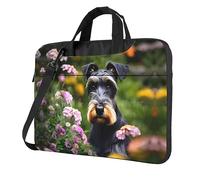 Fly Yellow Fish Laptop Bag 15.6 Inch, Business Briefcase Gifts For Men Women, Messenger Shoulder Bag With Strap, Schnauzer, 13 inch
