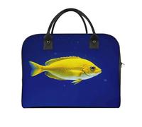 Fly Yellow Fish Laptop Tote Bag Casual Travel Handbag Multi Pocket Shoulder Bags for Work Travel