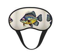 Fly Yellow Fish Print Blackout Sleep Mask, with Adjustable Strap for Travel, Night Work, Nap, Office