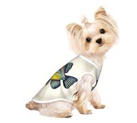 Fly Yellow Fish Print Dog Lightweight Shirt,Summer Cool Breathable Dog T-Shirts,Pet Sleeveless Stretchy Clothes