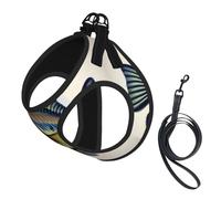 Fly Yellow Fish Print Pet Leash Vest,Breathable Mesh Pet Harness, Reflective For Small Medium Dogs Safe Easy Walking