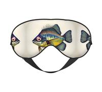 Fly Yellow Fish Print Soft Eye Mask for Women Men Comfortable with Adjustable Strap for Travel Yoga Nap Shift Work