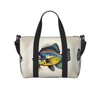 Fly Yellow Fish print Travel Duffel Bag,workout duffel bag, overnight shoulder Bag,Weekender Bag for Women Men, Black, One Size