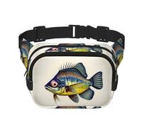 Fly Yellow Fish print Womens Fanny Pack Everyday Hip Pouch Waist Bag for Travel Outdoor Running Hunting for Adult, Black, One Size