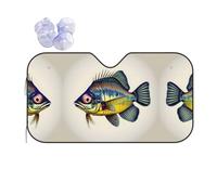 Fly Yellow Fish Printing Summer Sun Shade Sunshade Windshield Cover Front Window Shade Sun Visor Shade Car Accessories