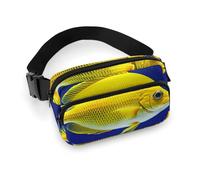 Fly Yellow Fish Waist Bag Fashion Fanny Bag with Adjustable Strap for Outdoor Workout Cycling Unisex, white, 20x13cm, Waist Bag