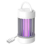 Fly Zapper Mosquito Killer Lamp, USB Rechargeable Electric Fly Zapper with UV LED Lights, Portable Mosquito Repellent Bug Zappers for Indoor Outdoor Home, Camping, Fishing(Grey)