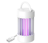 Fly Zapper Mosquito Killer Lamp, USB Rechargeable Electric Fly Zapper with UV LED Lights, Portable Mosquito Repellent Bug Zappers for Indoor Outdoor Home, Camping, Fishing(White)