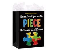 FLYAB Appreciation Gift Bag You Are the Piece That Made the Difference 11.5'' Thank You Gift Bags with Handles Perfect for Teachers Day Retirement Presents Employee Gifts Puzzle Pattern Design