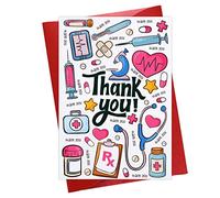 FLYAB Nurse Thank You Card - Nurses Day Card with Envelope Graduation Gift for EMTs Essential Medical Staff Nurses Doctor Medical Healthcare Workers